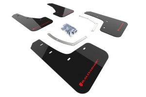 Subaru Ascent Mud Flap - Front + Rear - Rally Armor - UR Black - Black w/Red Logo - `18-`25 Subaru Ascent Mud Flap - Front + Rear - Rally Armor - UR Black - Black w/Red Logo - `18-`25